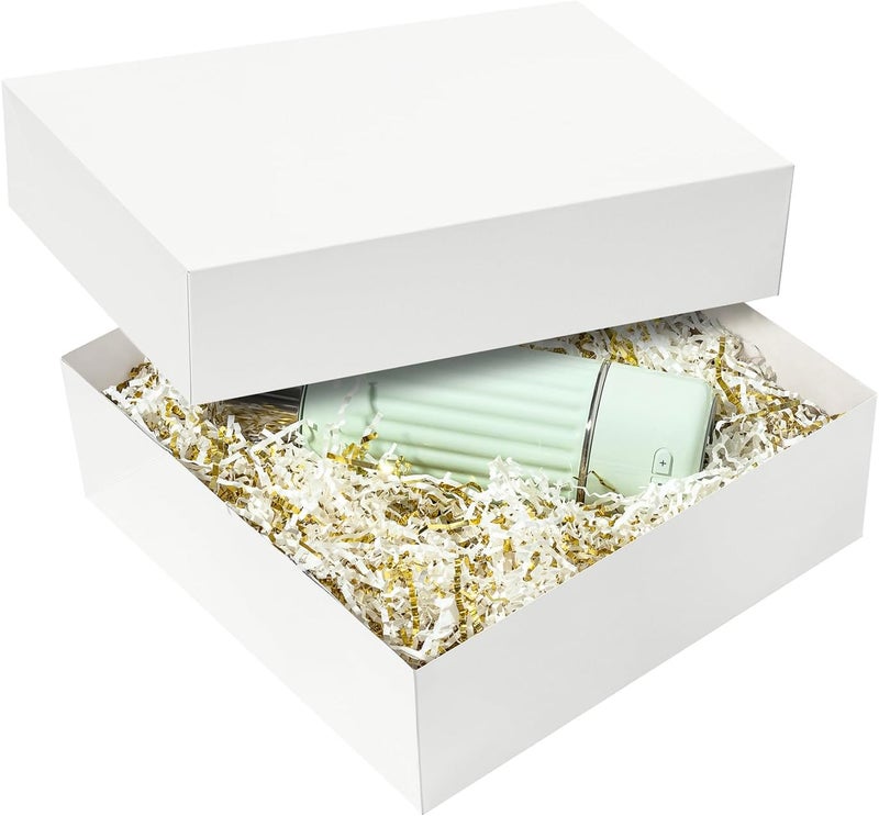 Mefleet 12x12x4 Inches Large Gift Boxes with Lids 10 Pack Extra Deep Square Shirt Clothes Scarf Box for Christmas Presents, Holidays, Birthday, Wedding Gift Wrapping White - Image 3